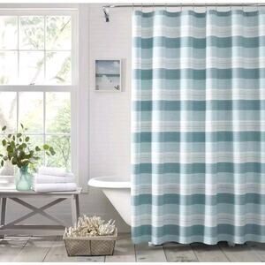 Tommy Bahama Hula Beach Cotton Shower Curtain 72x72 In Aqua Blue New